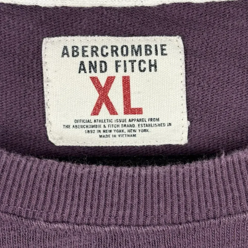 Abercrombie & Fitch Men’s Shirt Long Sleeve Striped Crewneck Cotton Y2k Size XL